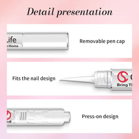 CurvLife pen beside a hand for size comparison and easy portability