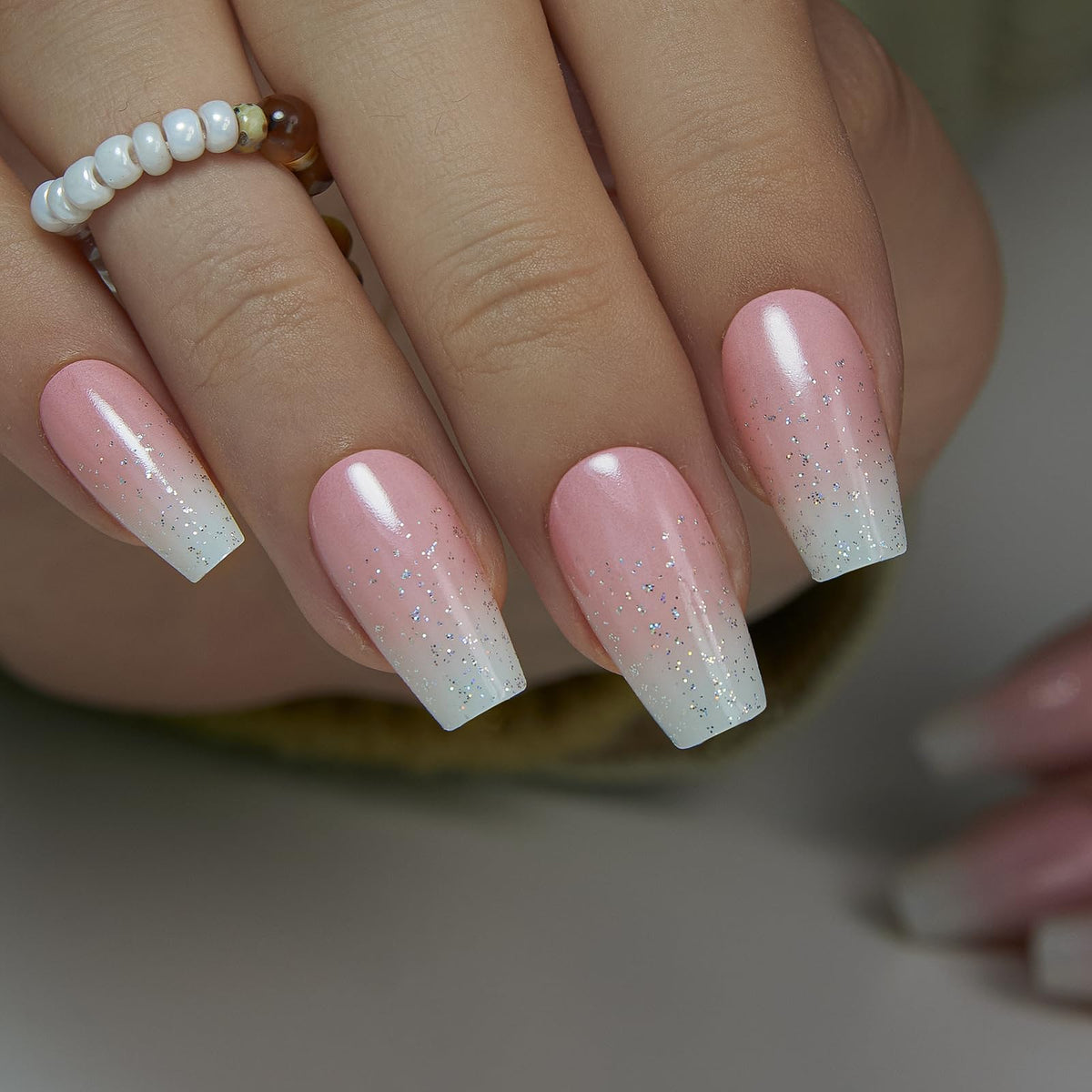 CurvLife close-up of nail surface texture and gradient, durable gel-polish detail