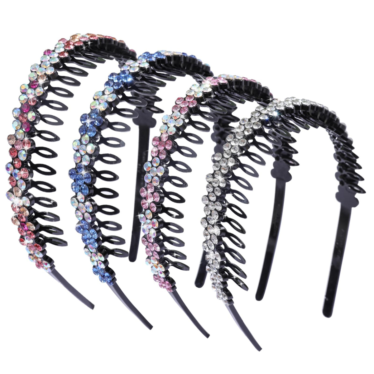 Cutewing headband front packaging showing four colorful bands and benefits