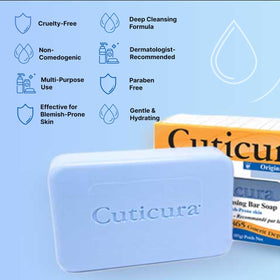 Cuticura bar in hand for scale, brand portability and daily use benefit