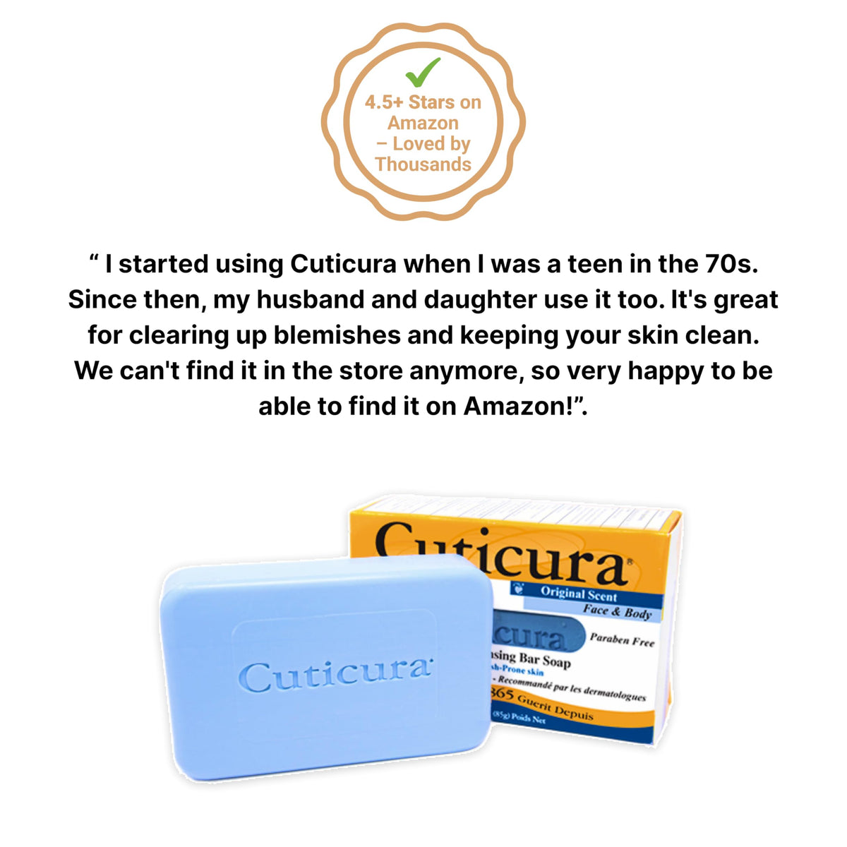 Cuticura ingredients label close-up showing dermatologist-recommended formula