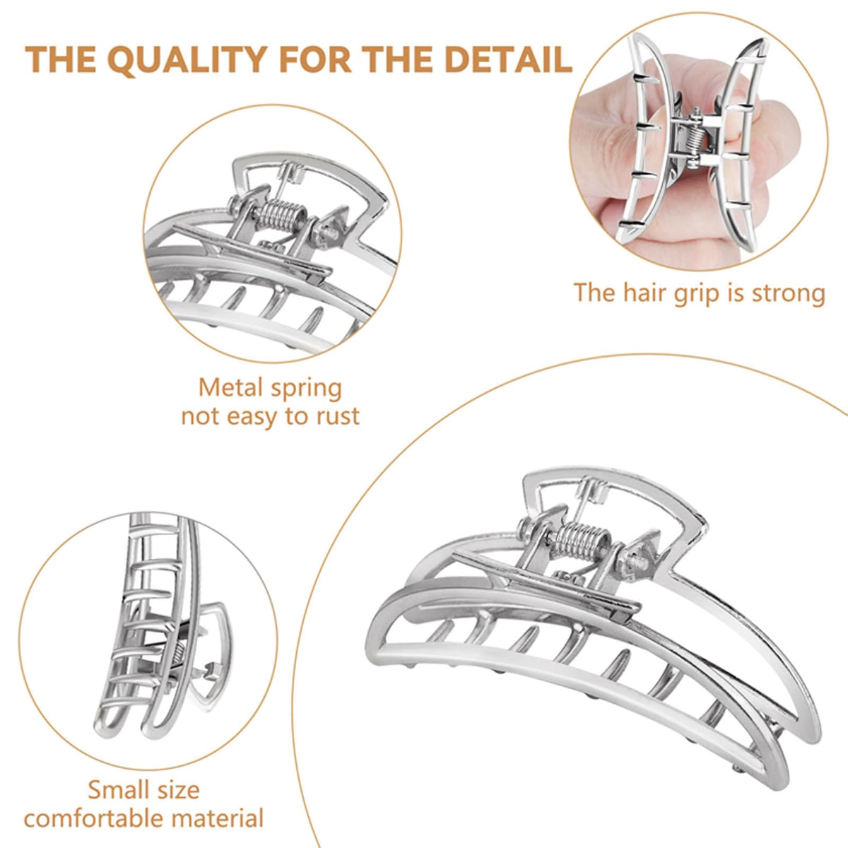 CWJCYTNSN side angle of clip jaw showing secure hold and smooth edges for comfort