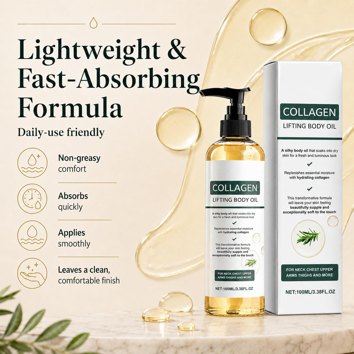 CWYRLTKA applying oil to leg to show smooth glide and immediate softness benefit
