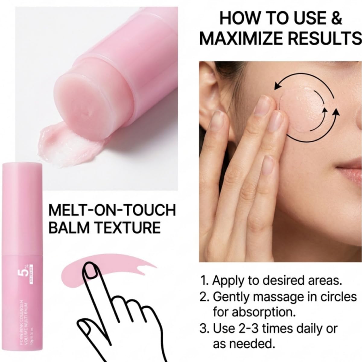 CWYRLTKA applying stick under eye for quick smoothing and hydrating benefit
