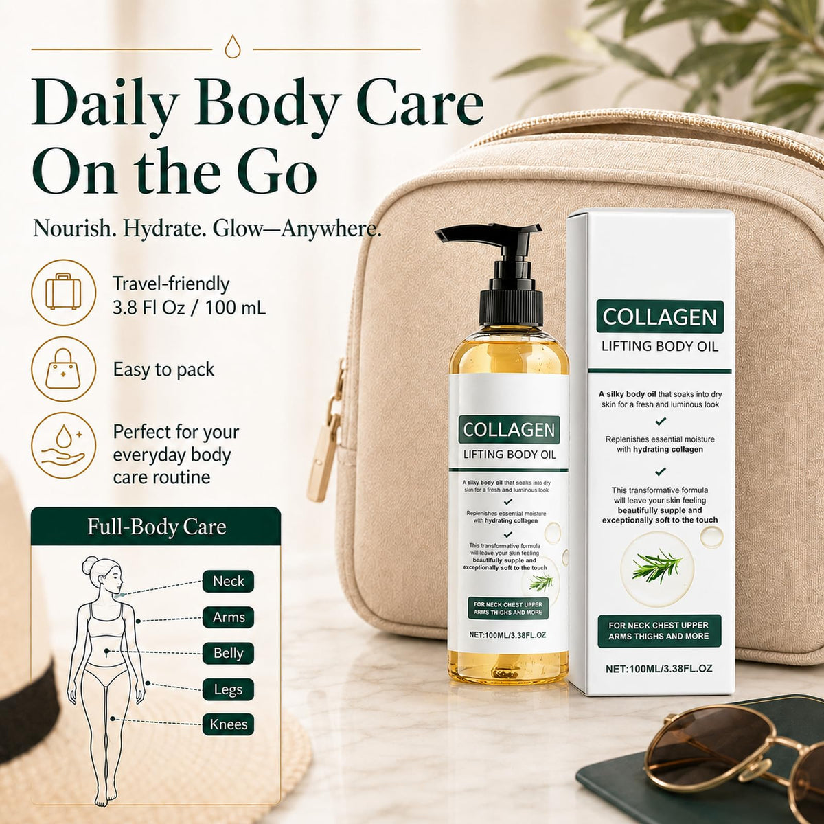 CWYRLTKA in toiletry bag demonstrating travel-friendly size and convenience benefit