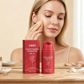 CWZY blended on skin showing natural tone match and smoothing benefit