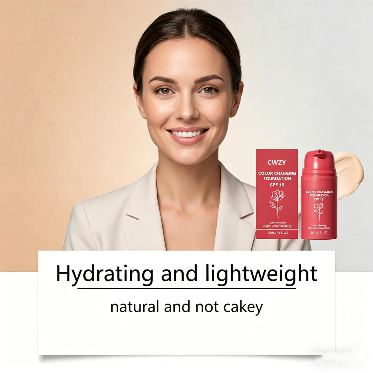 CWZY texture swatch highlighting blendable hydrating finish