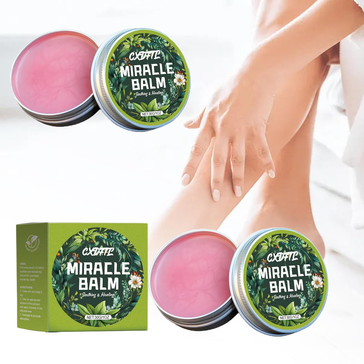CXDFTL tin front view showing compact, travel-ready balm