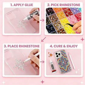 CXPHT toolset with tweezers pickup pen and three B7000 10ml glue tubes for precise application