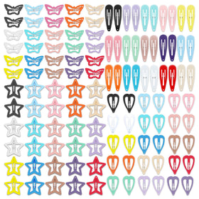 CYBAUG front view of full 120-piece clip set showing colorful shapes and packaging, convenient supply