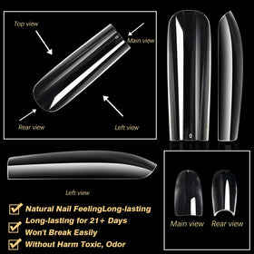 Cycullinyt tip being pressed onto natural nail, easy application for salon results