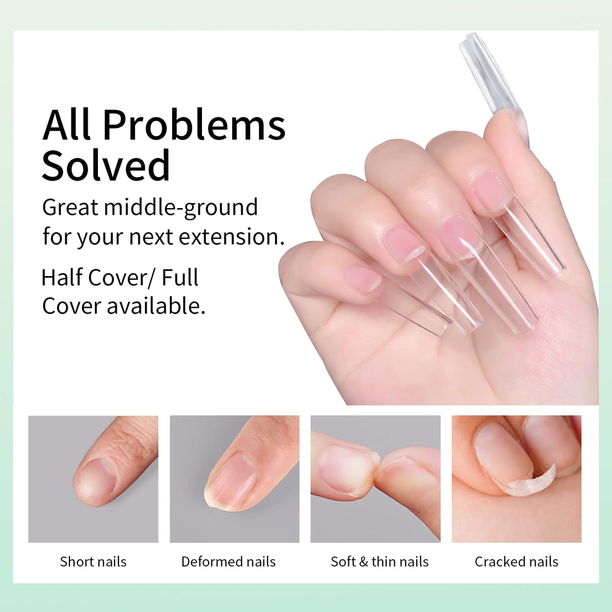Cycullinyt flexible tip bent to show soft-gel material, reduces cracking risk
