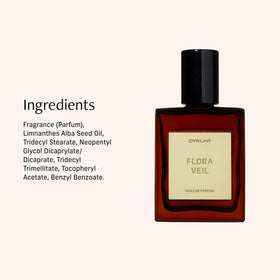 CYKLAR Flora Veil label highlighting raspberry, peony, sandalwood notes for clarity