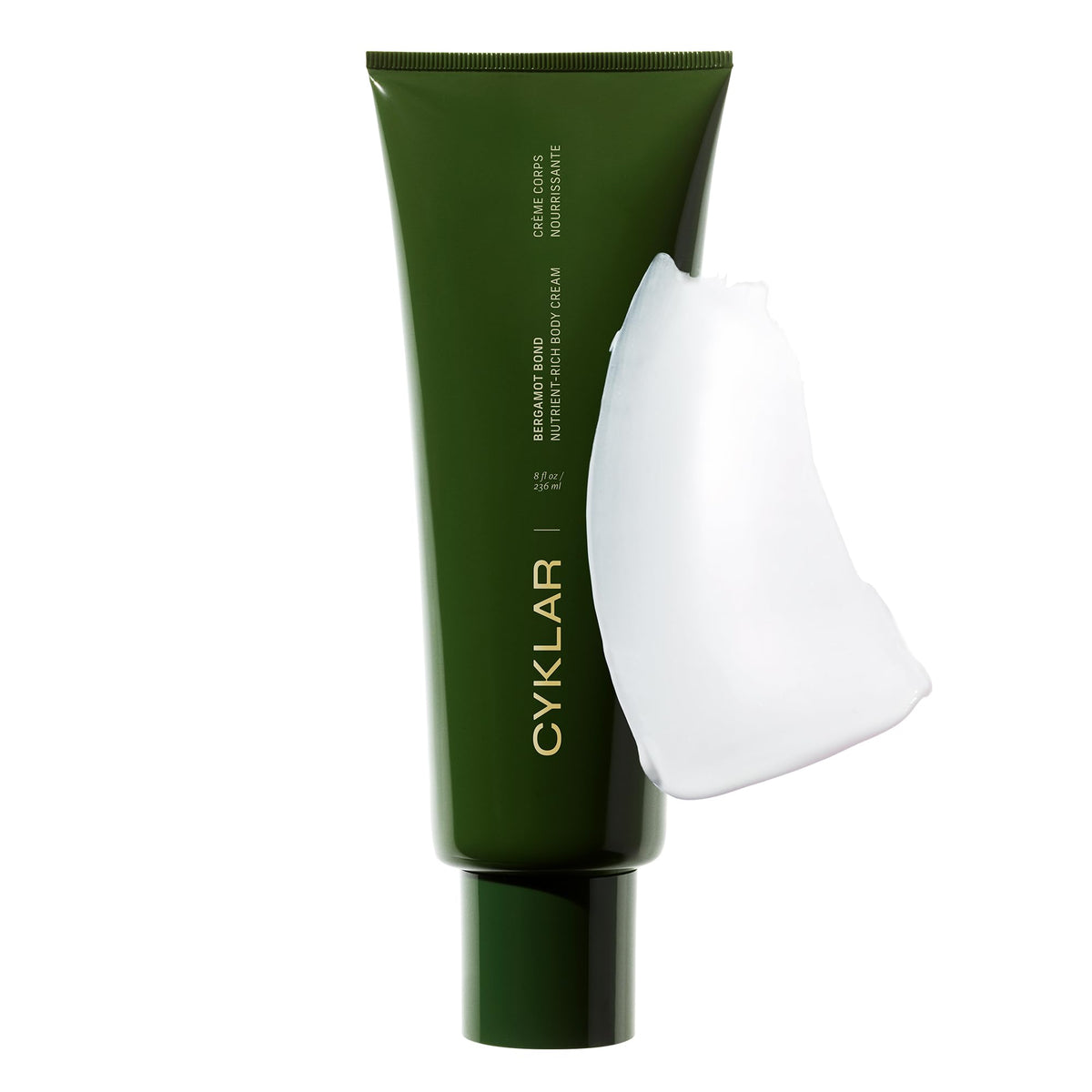 CYKLAR front tube showing Bergamot Bond scent and quick hydration benefit