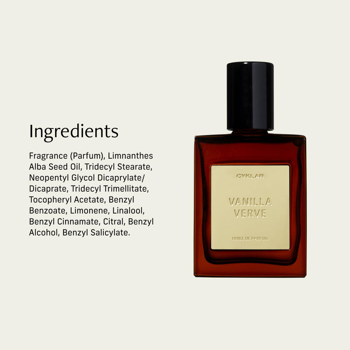 CYKLAR label and ingredient panel clear for informed ingredient awareness