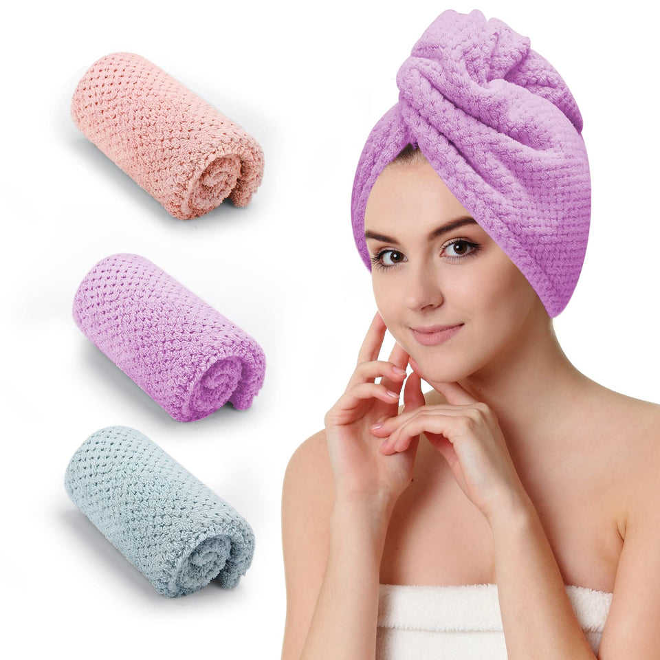 CZZXI front packaging showing three colored hair wraps and quick-dry benefit