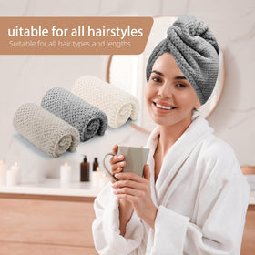 CZZXI hair towels on bathroom counter illustrating everyday styling ease and convenience