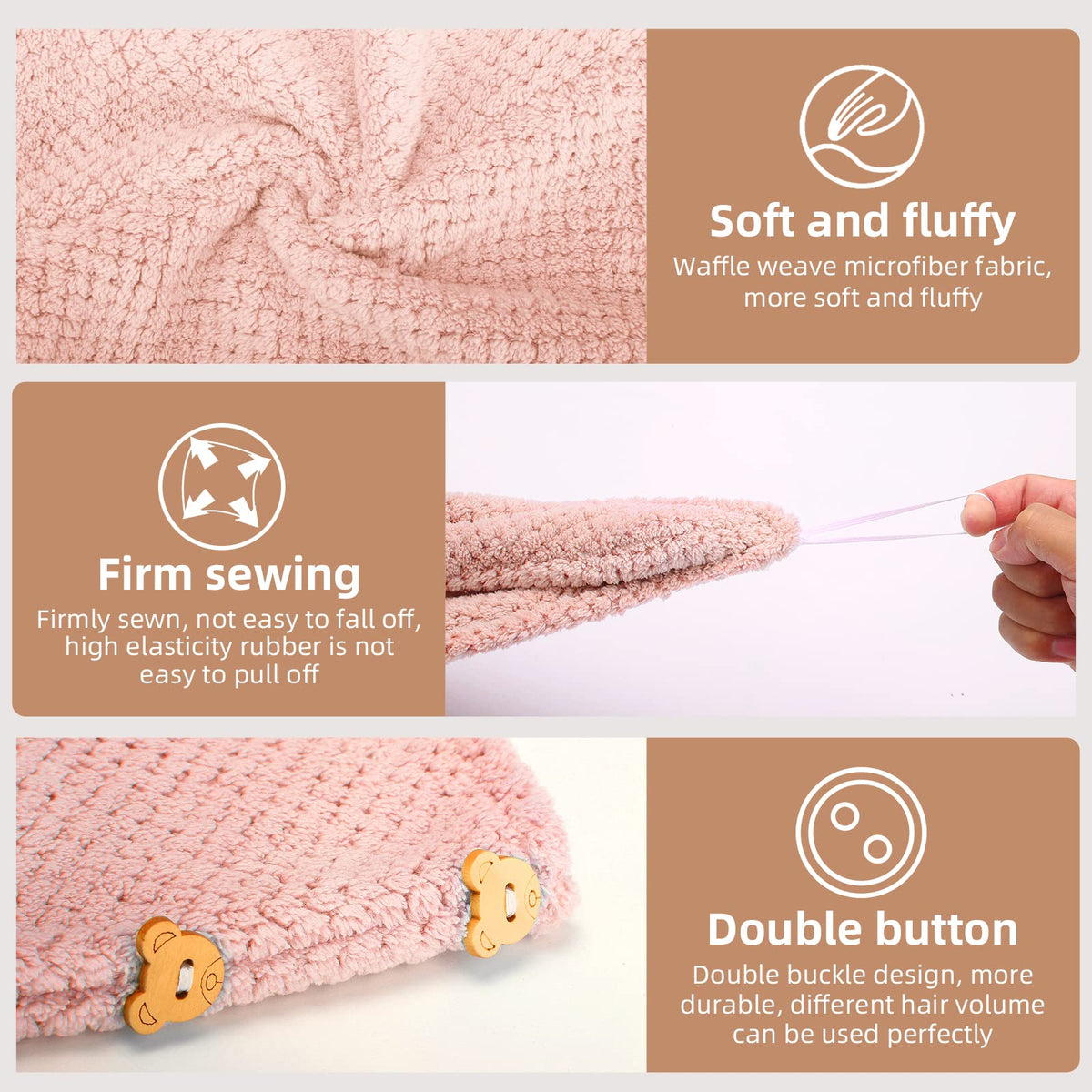 CZZXI towel wrapped on woman demonstrating comfortable hands-free drying