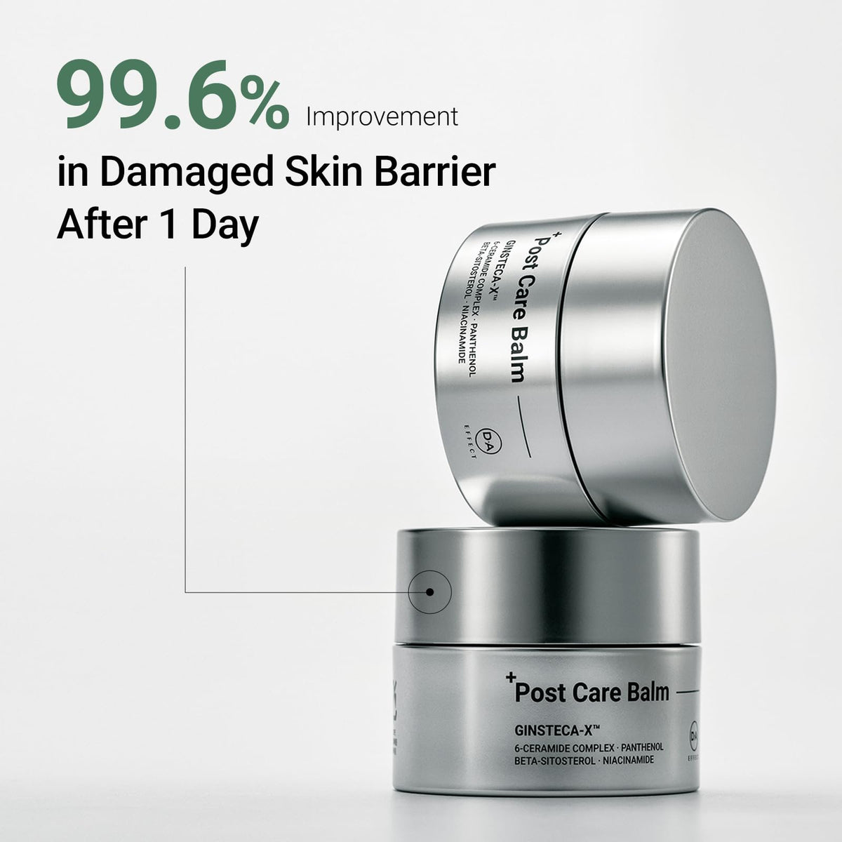 DA EFFECT balm texture swipe showing lightweight, non-greasy finish