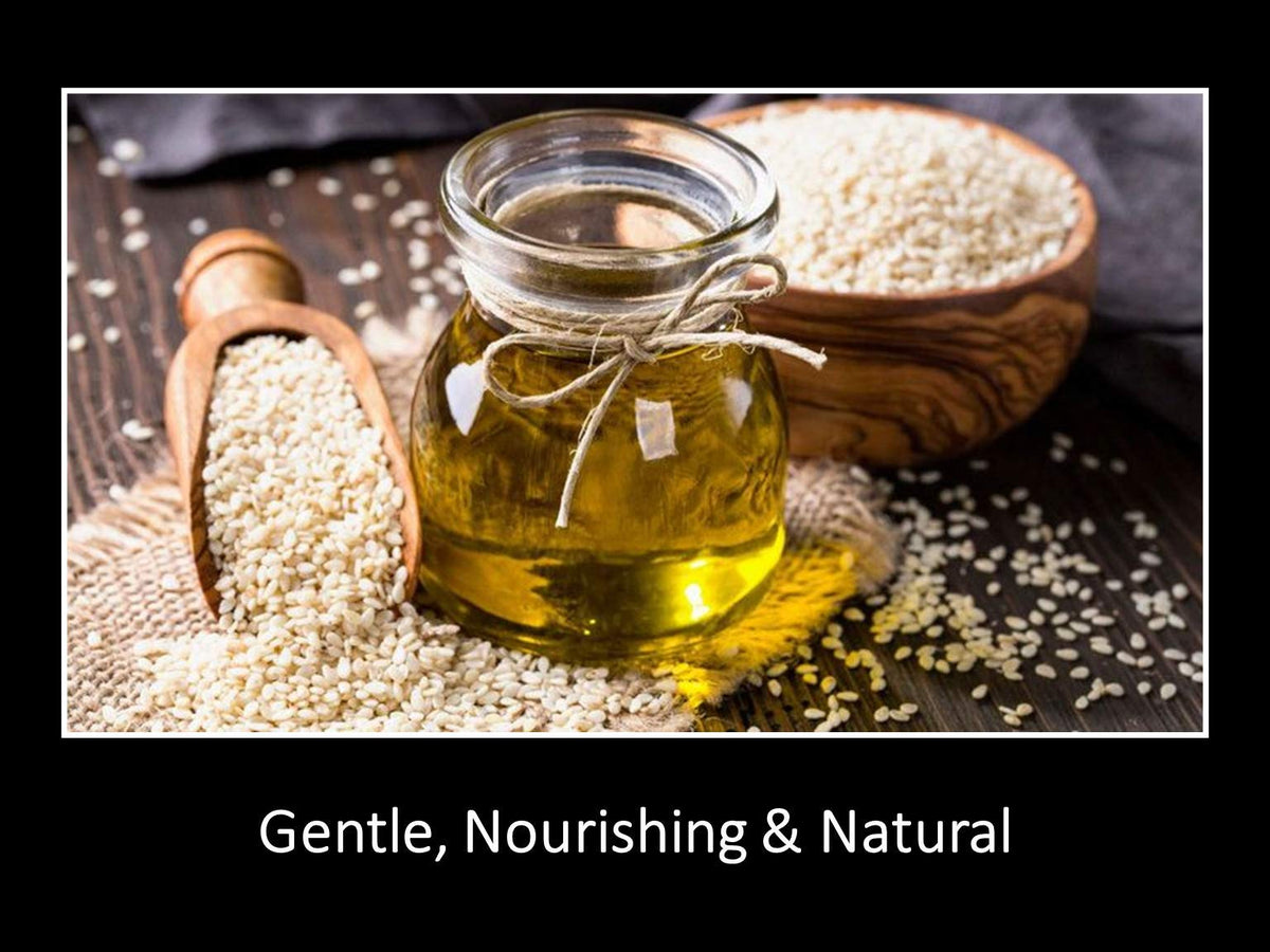 DAANA sesame oil mixed with salt for exfoliant showing gentle skin smoothing benefit