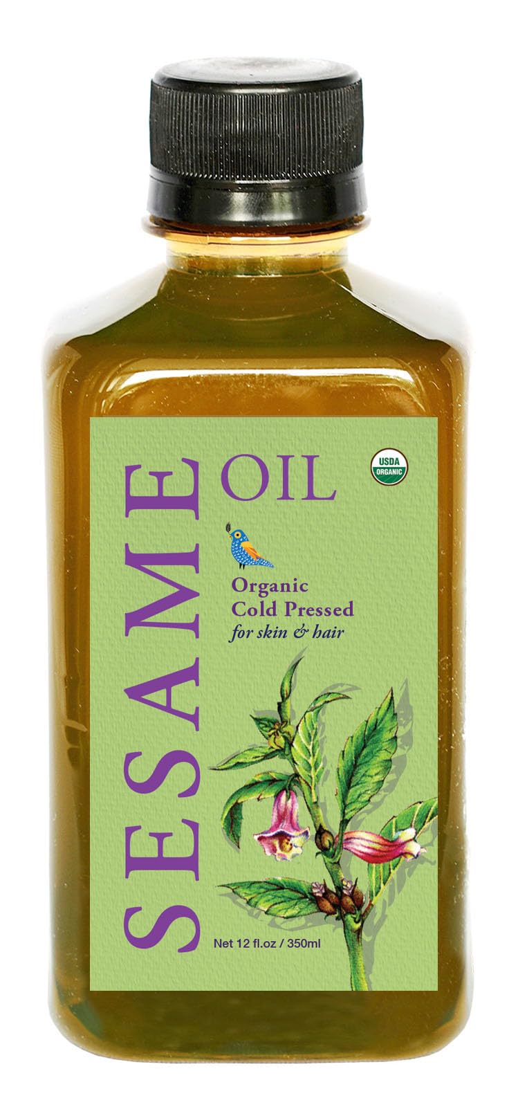 DAANA bottle front view showing organic label and calm golden oil benefit hydrate