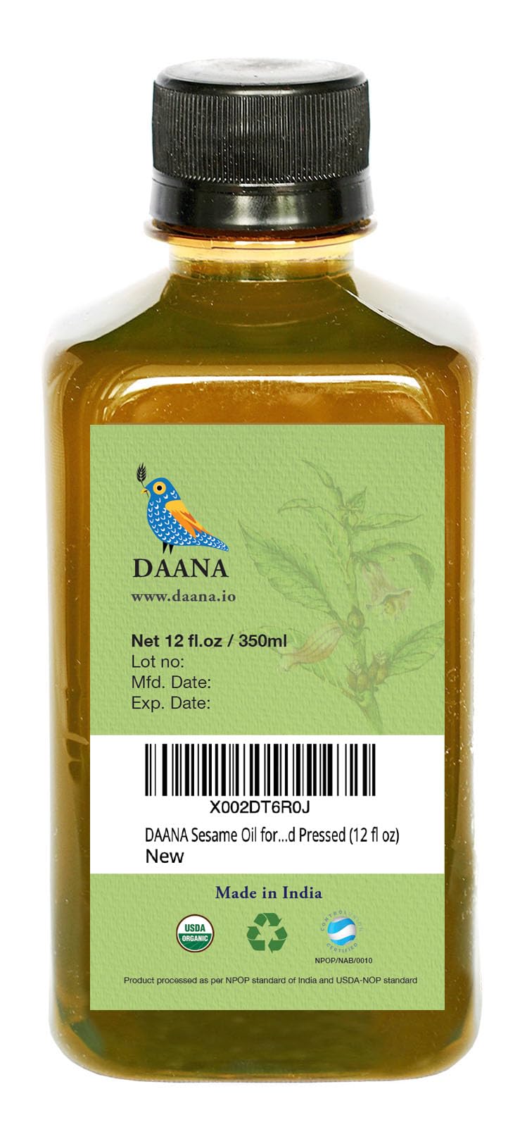 DAANA sesame oil being massaged into scalp to condition and reduce dryness benefit
