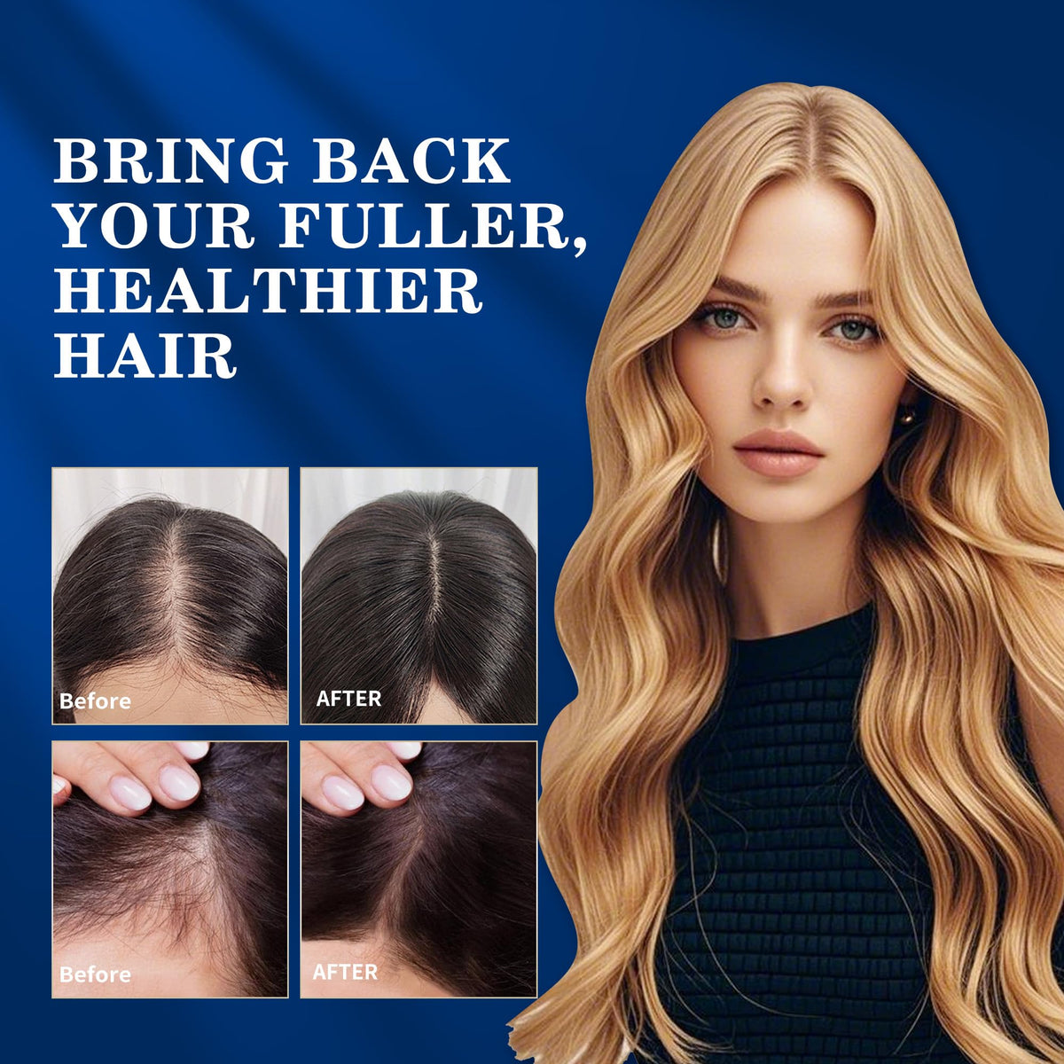 DAAZZS applying spray to scalp showing targeted use and straightforward application
