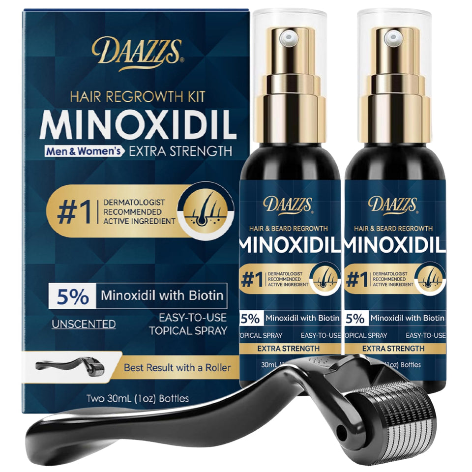 DAAZZS front packaging showing kit benefits and 2 fl oz bottles for easy identification and convenience