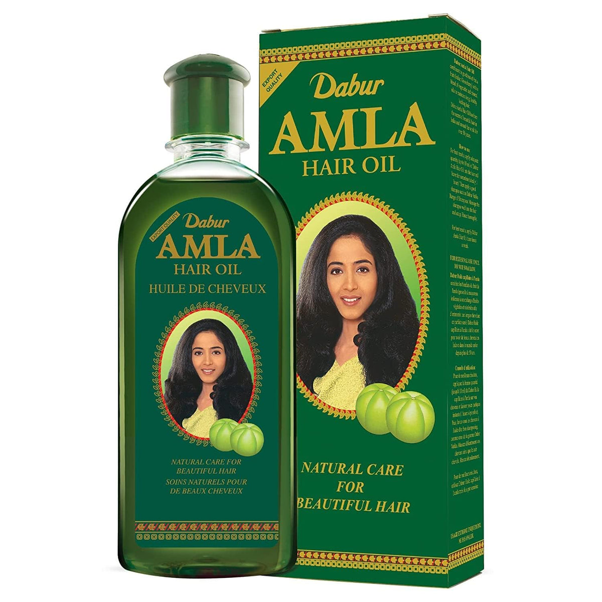 Dabur Amla Hair Oil front label showing product and benefits