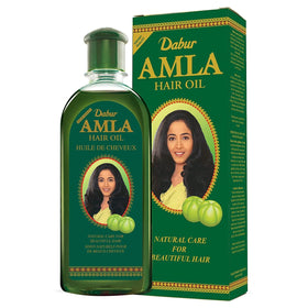 Dabur Amla Hair Oil front label showing product and benefits