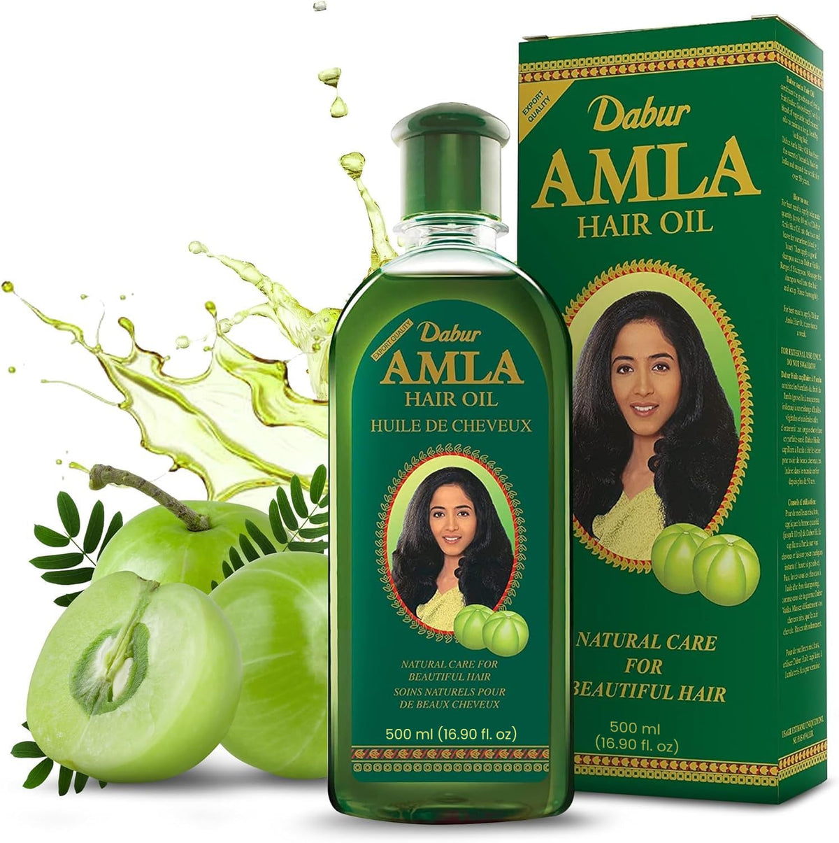 Dabur amla hair oil front label showing brand and volume for clear choice
