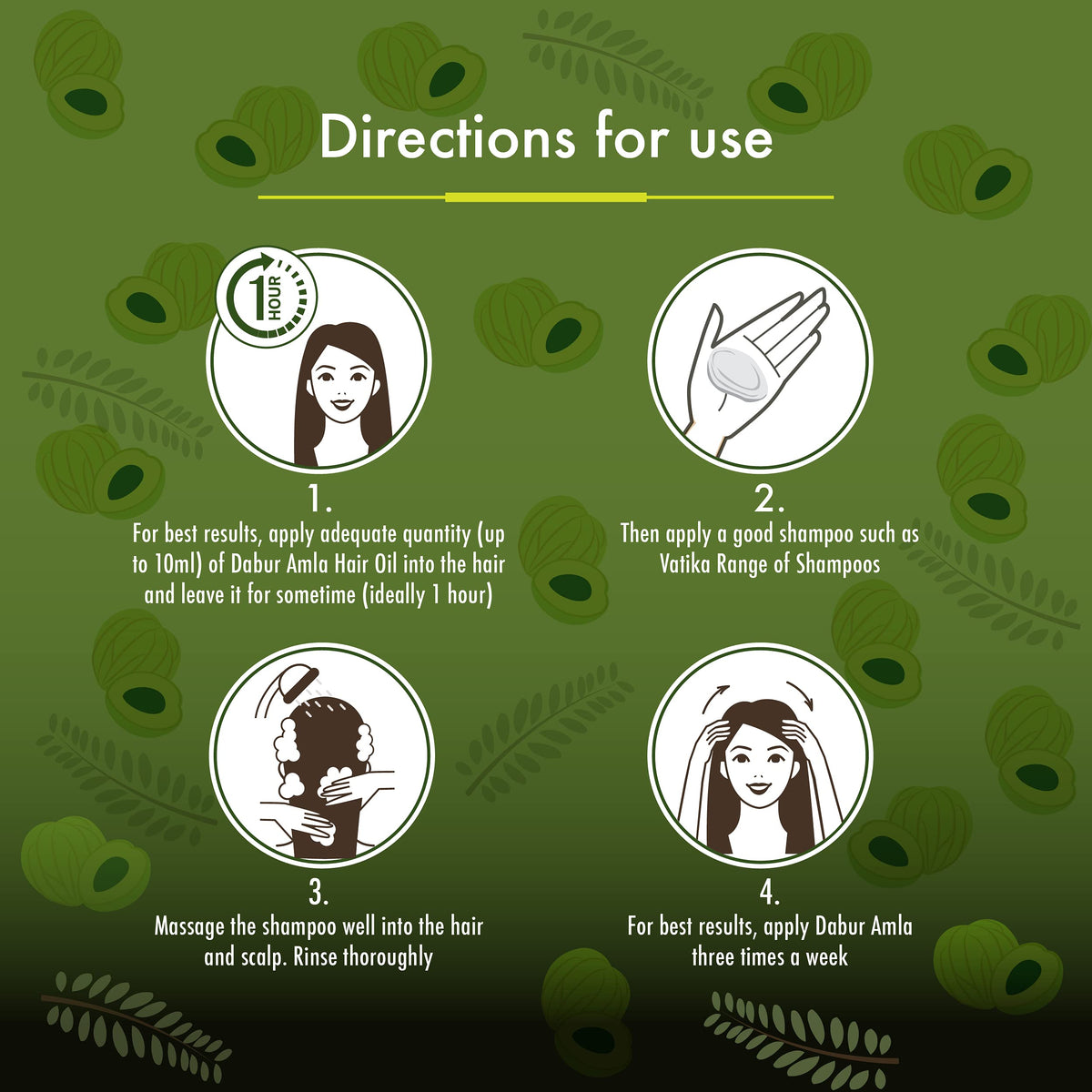Dabur amla hair oil applied through hair lengths to condition and detangle