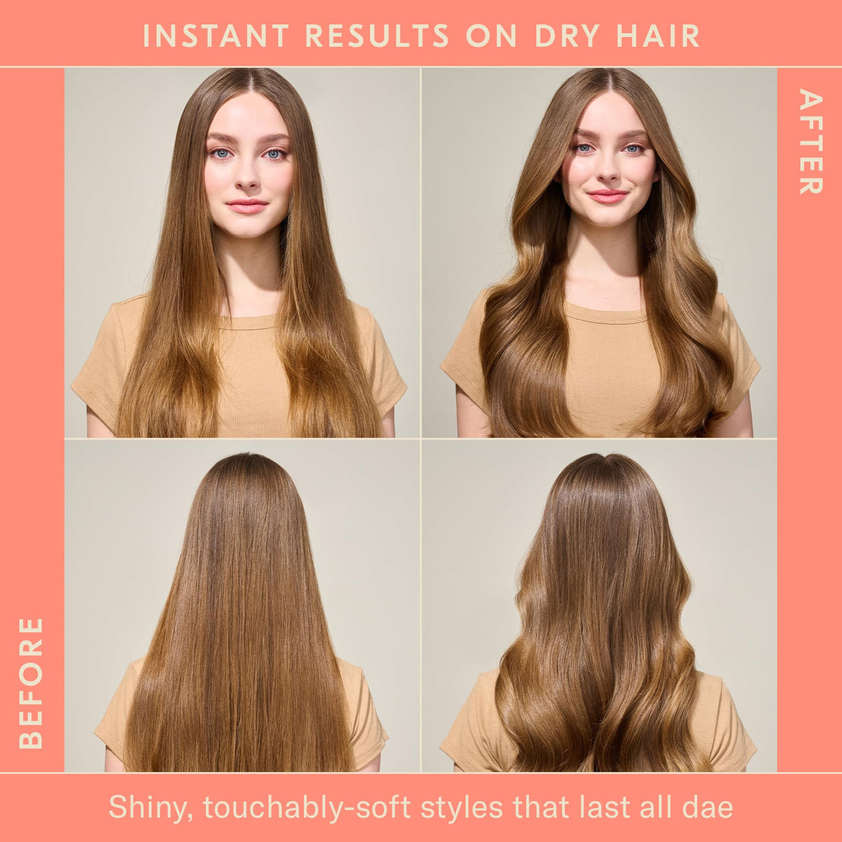 DAE mist on hair strand demonstrating smooth, lightweight finish