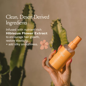 DAE spraying onto hair mid-lengths showing instant texture benefit