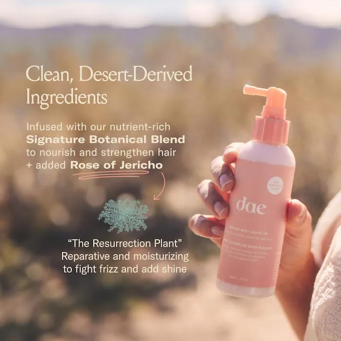 DAE Mirage Mist with Rose of Jericho ingredient highlighting moisture benefit