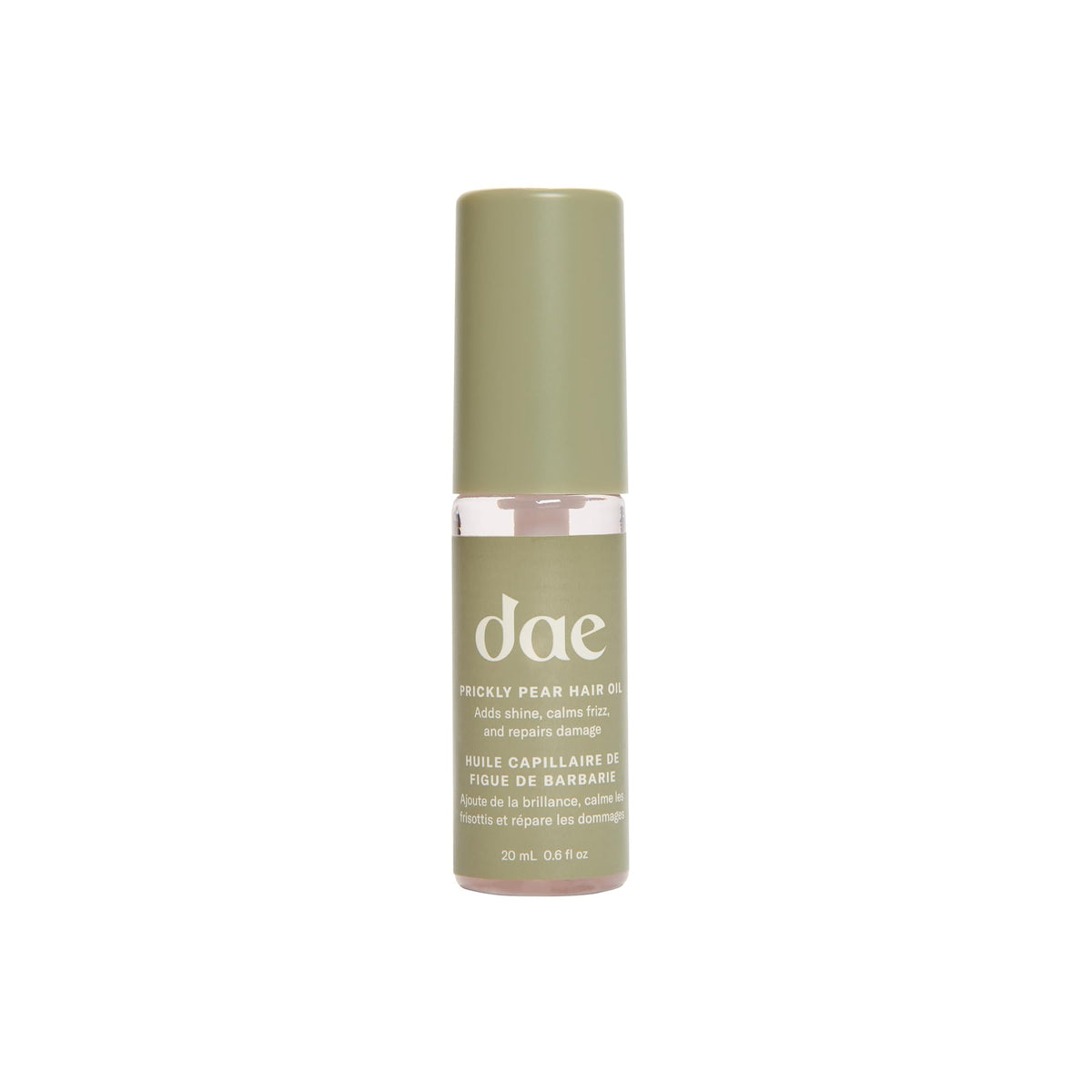 DAE front packaging showing bottle and compact travel-friendly size with brand benefit