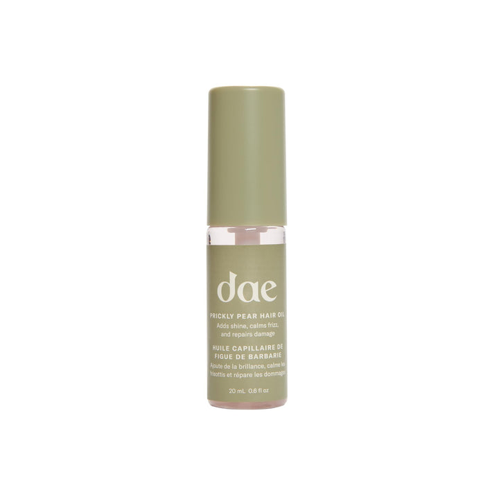 DAE front packaging showing bottle and compact travel-friendly size with brand benefit