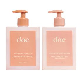 DAE Signature Duo front packaging showing both bottles and benefits