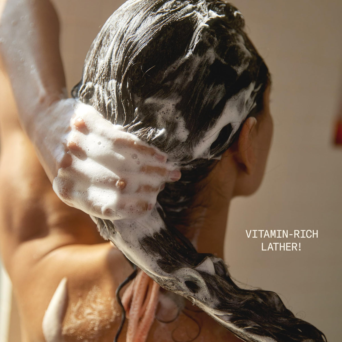 DAE creamy foam texture on palm showing rich lather and gentle cleansing benefit