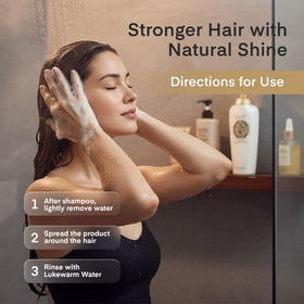 Daeng Gi Meo Ri before and after hair shot showing smoother, hydrated strands