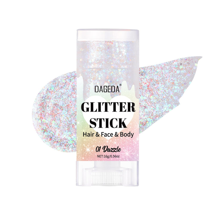 DAGEDA dazzle front packaging showing glitter stick and star flakes for quick use