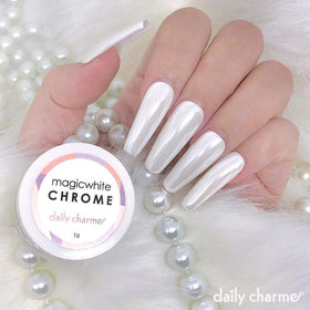 Daily Charme manicure in use showing glazed donut finish and long-lasting shine