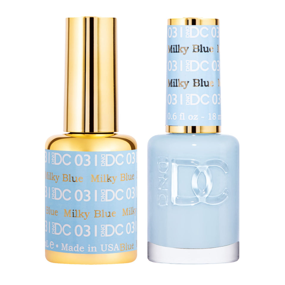 DAISY DND front packaging showing Milky Blue duo for coordinated manicures