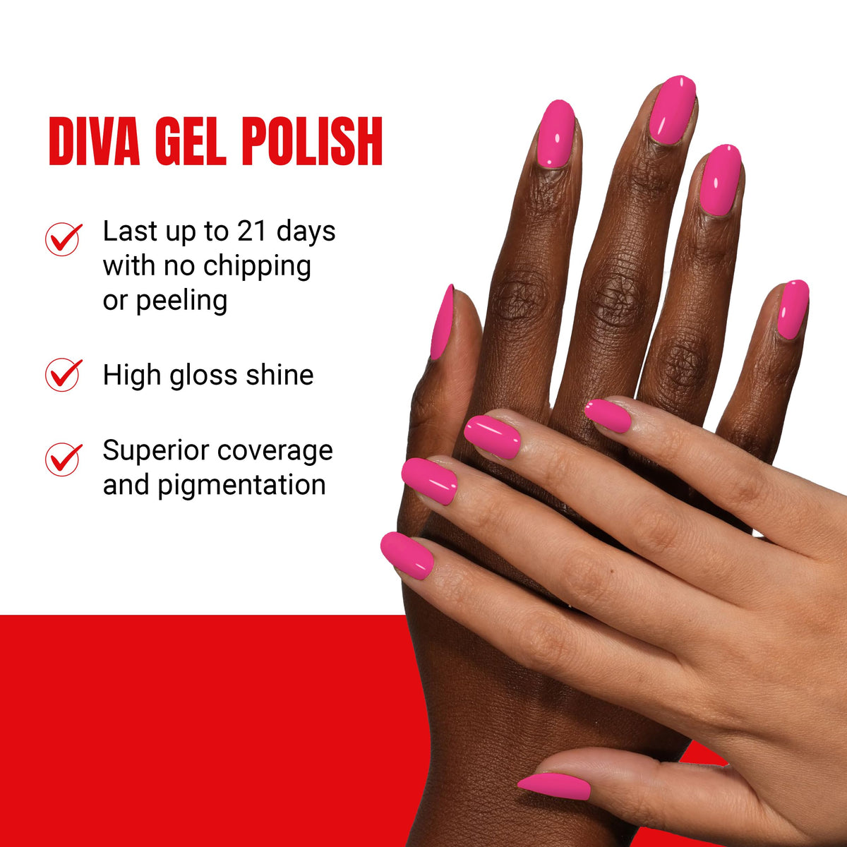 DAISY DND gel bottle close-up with label and shiny finish, highlights pigmentation