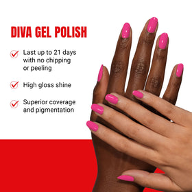 DAISY DND gel bottle close-up with label and shiny finish, highlights pigmentation