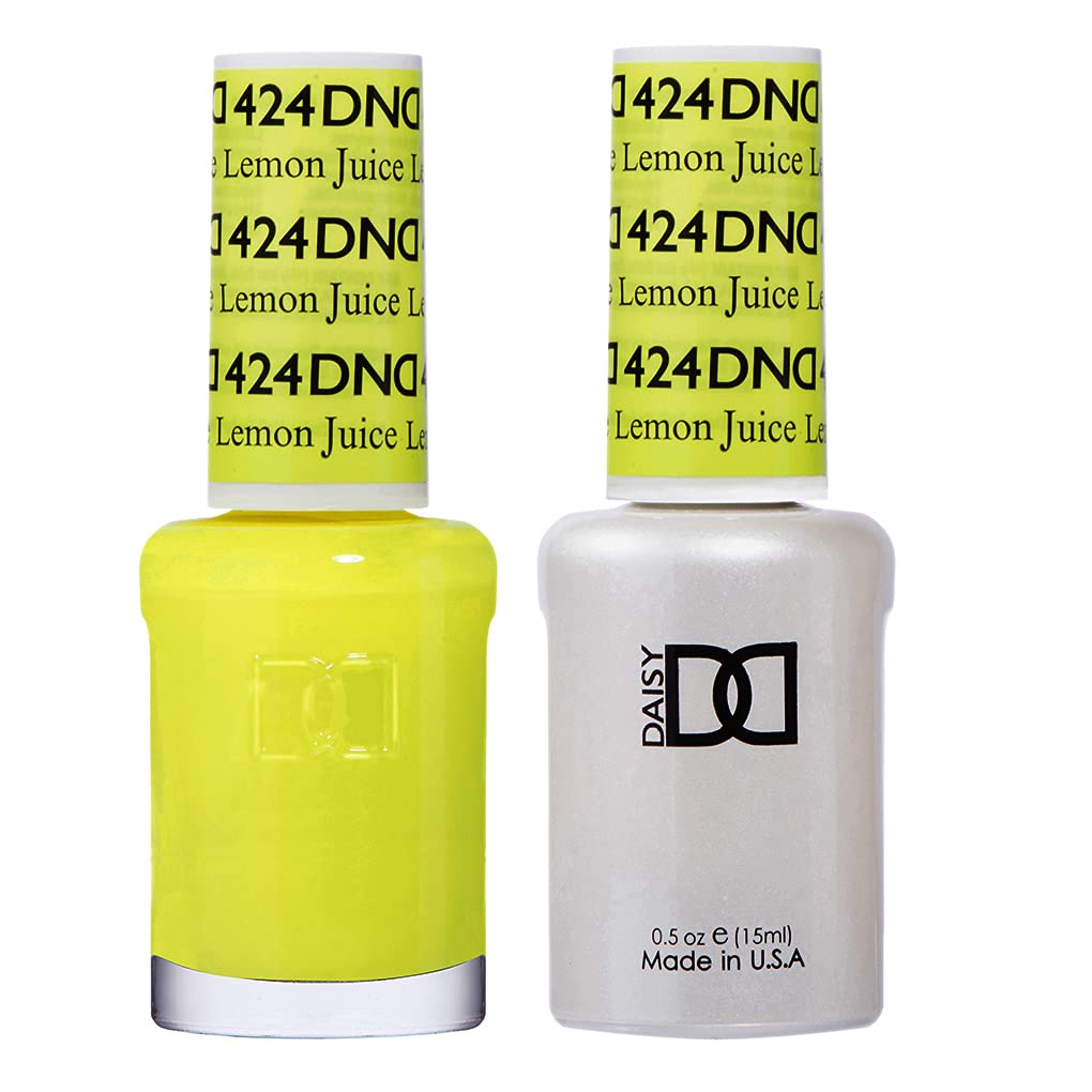DAISY DND front packaging showing Lemon Juice 424 bright yellow, clear branding, color preview
