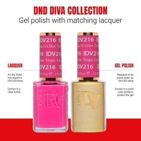 DAISY DND swatch on nails displaying Tropic Like It’s Hot color and full coverage