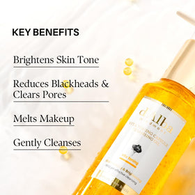 d'alba Piedmont oil emulsifying into milky rinse showing transformation benefit: cleanses without residue
