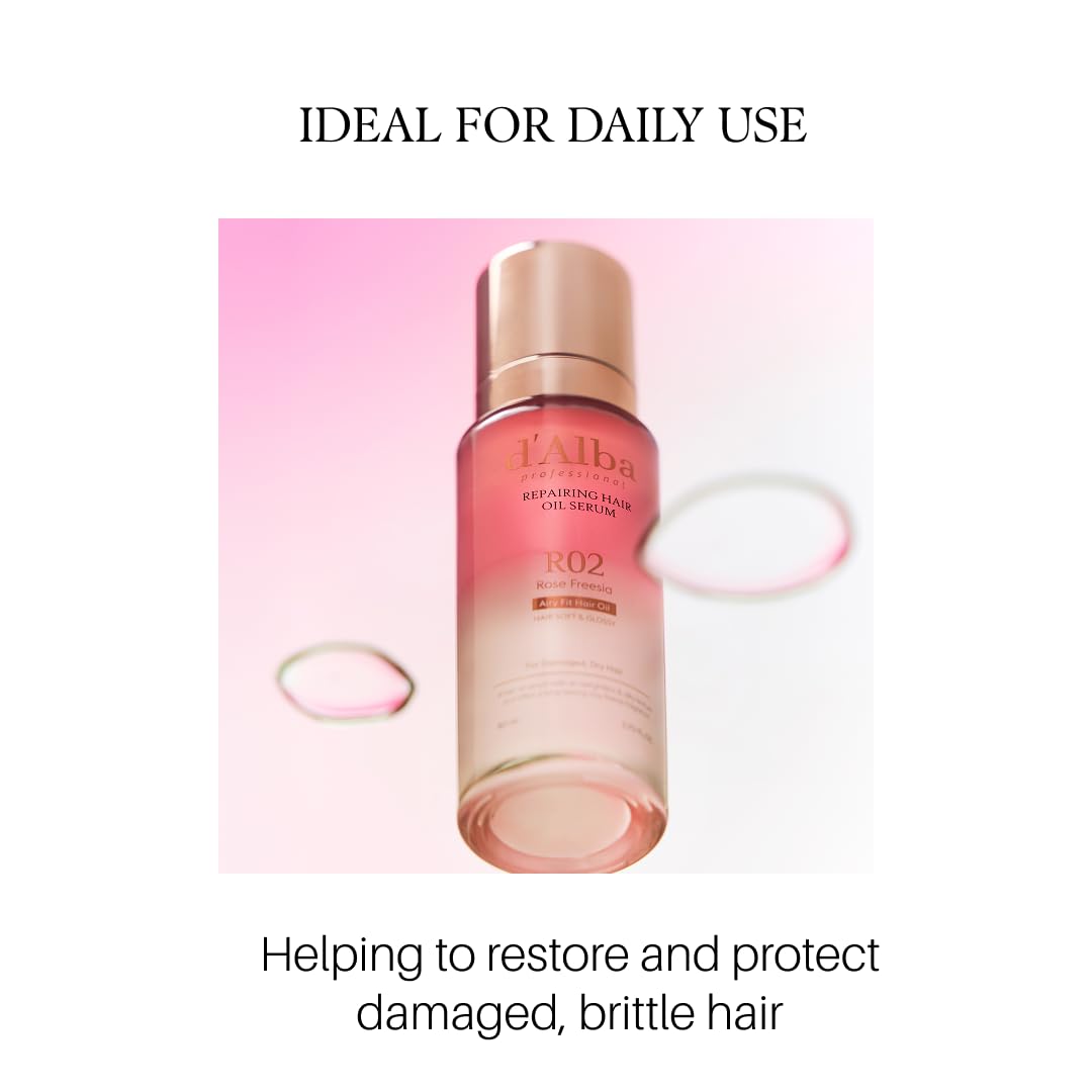 d'alba Piedmont application on mid-lengths demonstrating smoothing and anti-frizz benefit