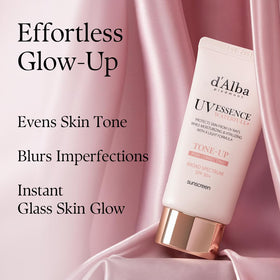 d'alba Piedmont face before and after tone-up showing visible brightening